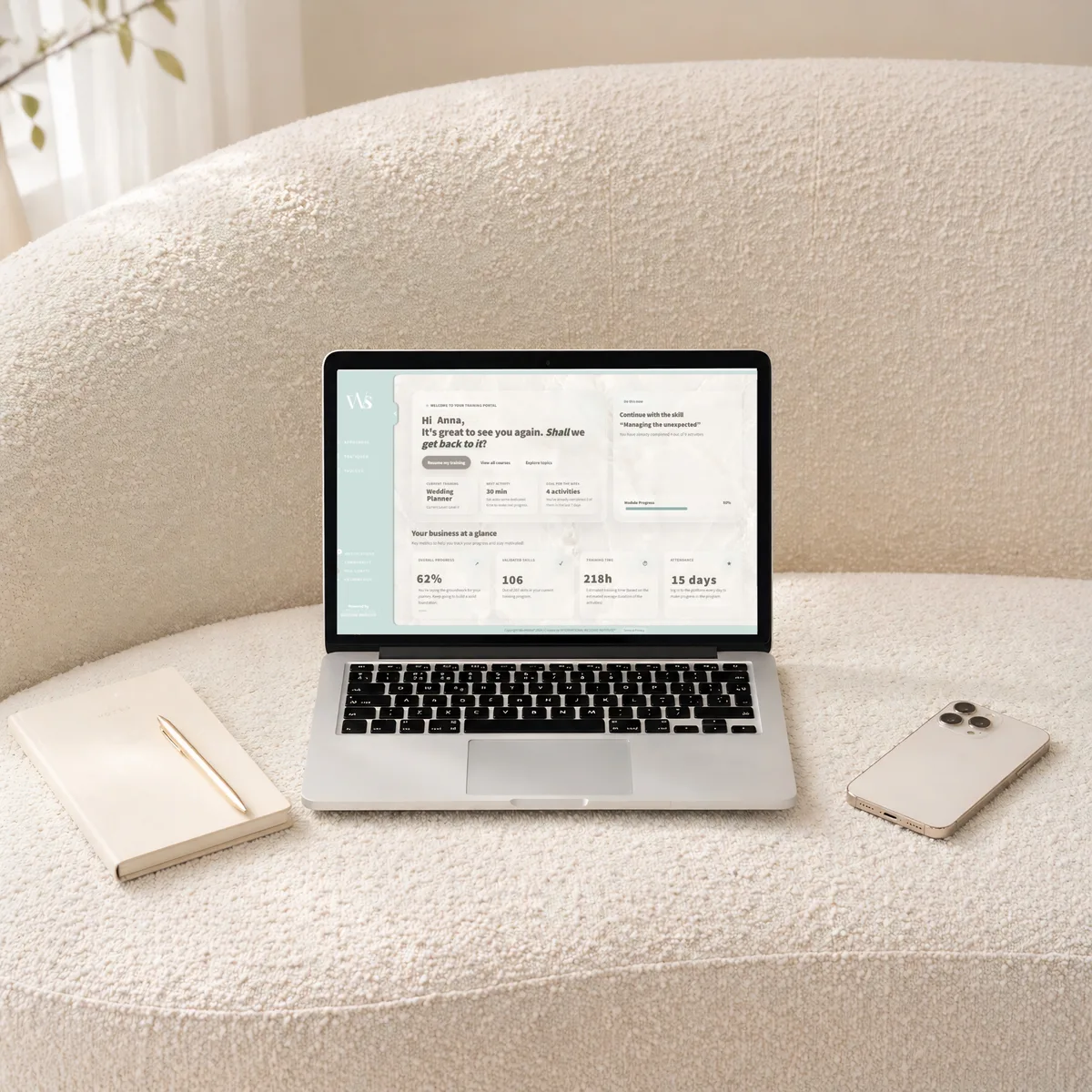 WedSKILLS premium e-learning platform visual
